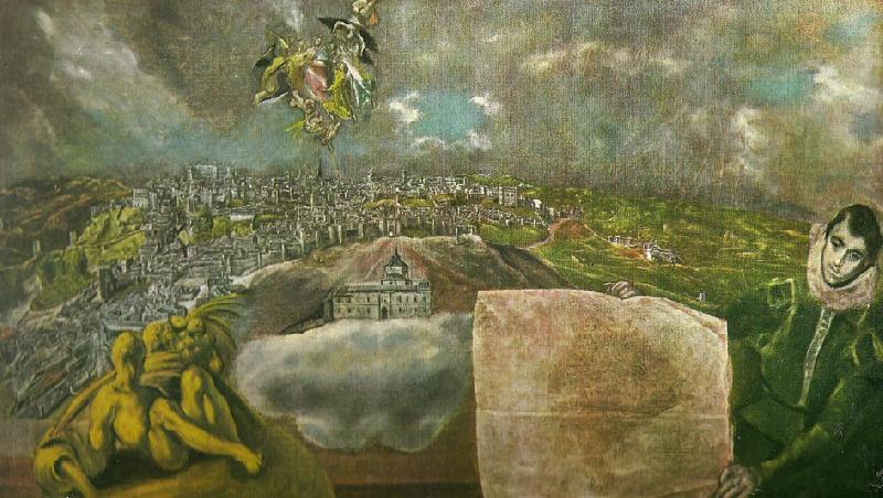 El Greco view and plan of toledo Sweden oil painting art